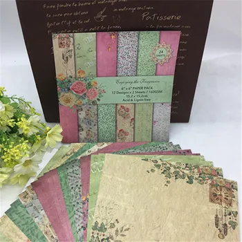 

24 Sheets Scrapbooking Pads Paper Origami Art Background Paper Card Making DIY Paper Craft