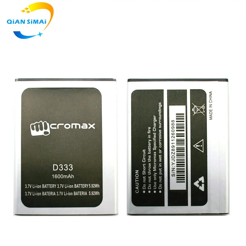 

2019 New 100% High Quality Micromax D333 Battery for Micromax D333 mobile phone +track code