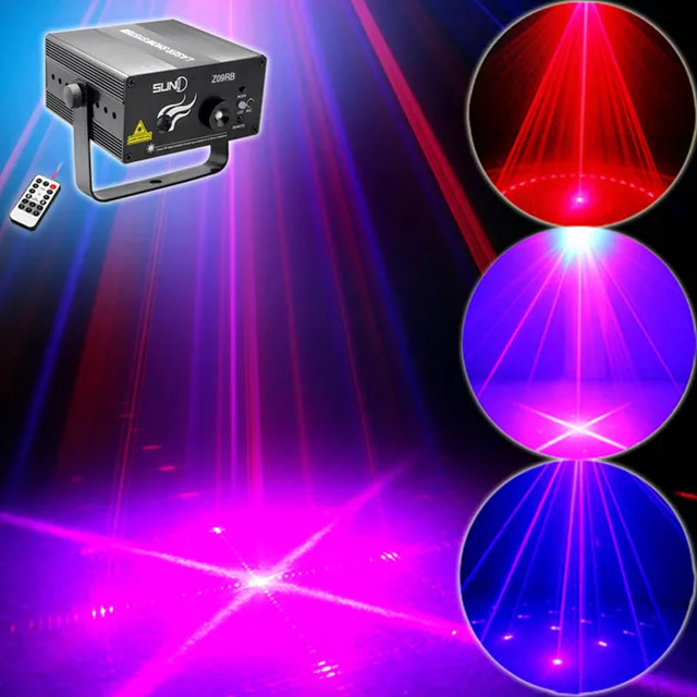New Arrival Red Blue 9 Patterns Mini Laser Projector Lights With 3W Led