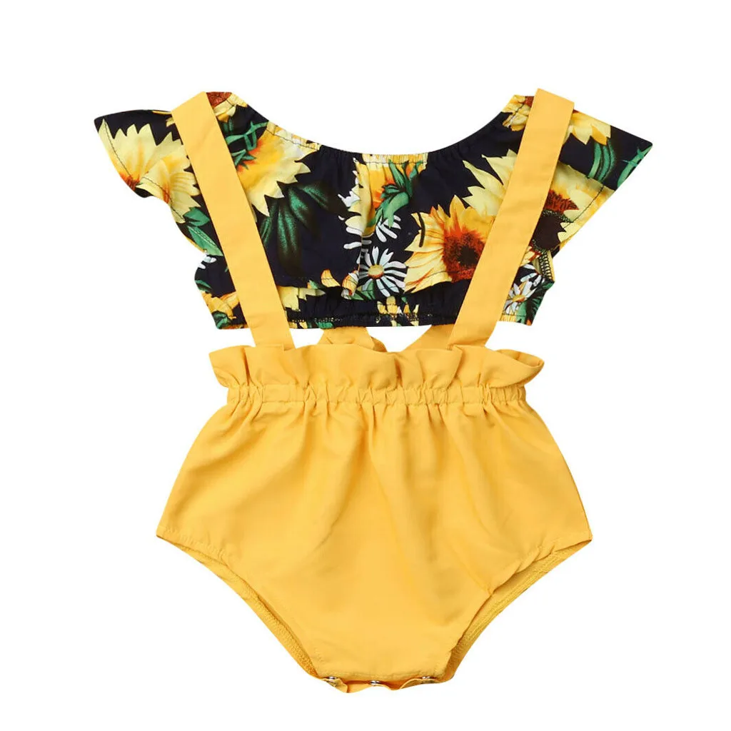

SZYADEOU Infant Toddler Kids Child Baby Sets For Girls Summer 2019 Flower Floral Print 2Piece Suit Clothing Clothes Outfits L4