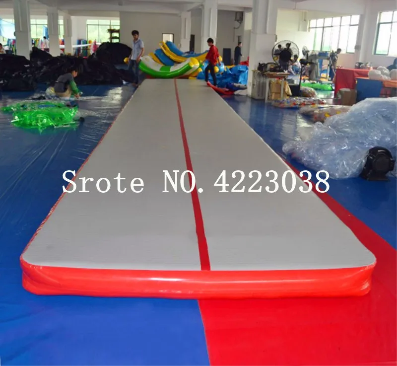 BEST  Free Shipping 8m/9m/10m*2*0.2m Air Track Inflatable Gymnastics Tumbling Mat with Air Pump Training 