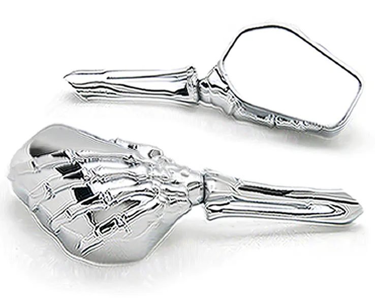 Chrome Custom Motorcycle Skeleton Mirrors For Harley Davidson Softail