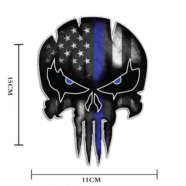 The Punisher Skull Vinyl Decal Stickers Set Of 9 - For Phone, Helmet, Gun, Mag, Laptop & More