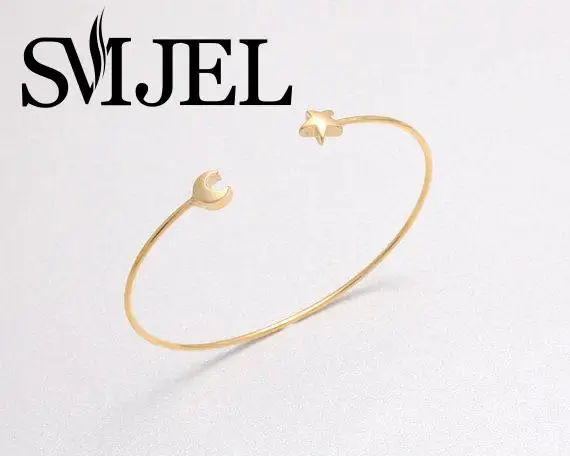 Smjel новый модный Открытый браслет с Луной для женщин минималистичный манжетами