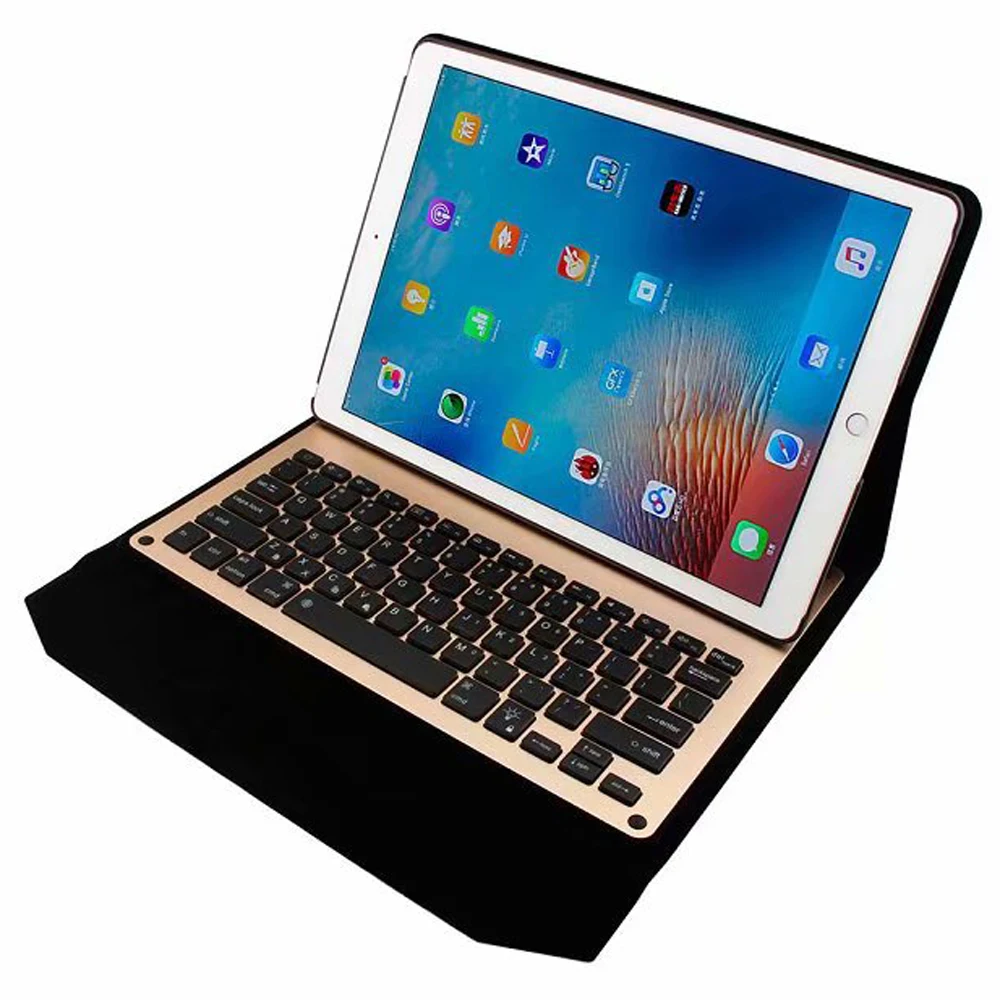 

Ultra Slim Detachable Bluetooth Backlit keyboard Folio Stand Leather Cover Case For Apple iPad Pro 12.9 2015 2017 12.9