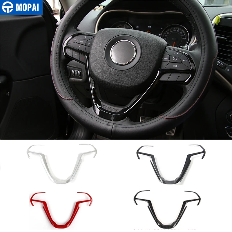

MOPAI Automotive Interior Stickers for Grand Cherokee 20114+ Car Steering Wheel Decoration Cover for Jeep Cherokee 2016+