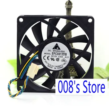 

New Radiator CPU Cooler Fan For Server Computer EFC0812DB 8CM 80MM 8015 80*80*15MM 12V 0.5A 4 Wire PWM Cooling 400010%RPM