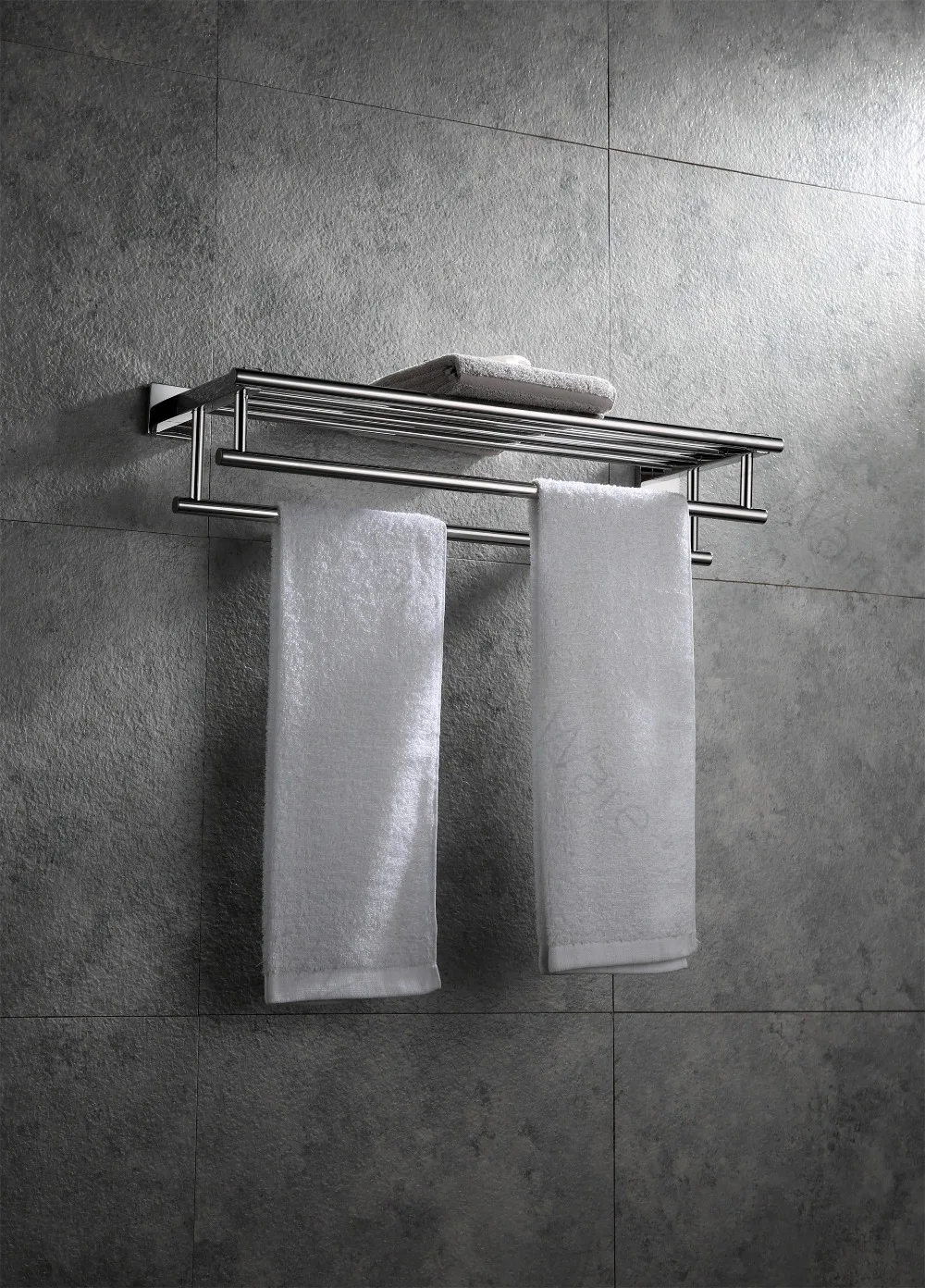 Стиль квадратный хромовый цветное полотенце стойка для полотенец 304 из нержавеющей стали двойной стеллаж монтируемый на стену аксессуары для ванной комнаты 9170 K