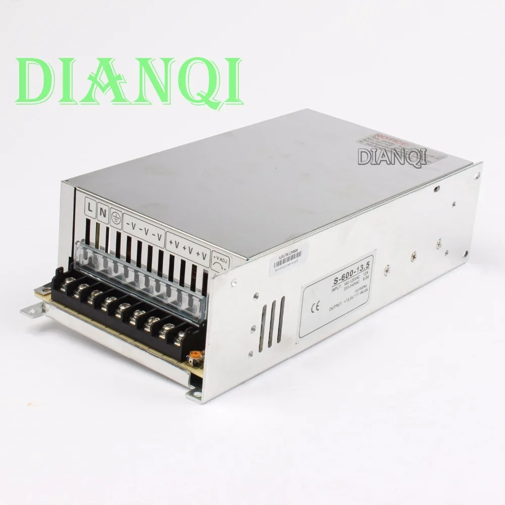 DIANQI led Питание переключатель 600W13. 5 в 44.4A ac dc преобразователь вход 220 В или 110 В S-600w 13,5 в импульсный источник питания S-600-13.5