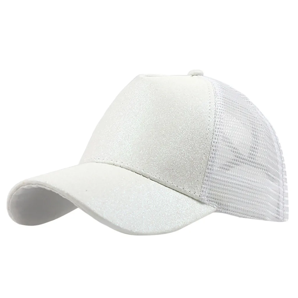 girls cap Ponytail Messy Buns Trucker Plain Baseball Visor Cap Unisex Glitter Hat petten voor mannen cappellini uomo#XP15