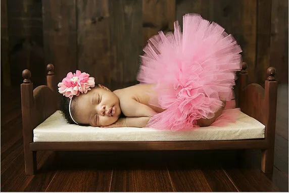 Новая юбка-пачка для новорожденных розового цвета с сочетающейся цветочной повязкой на голову, потрясающая юбка-пачка для новорожденных TT006