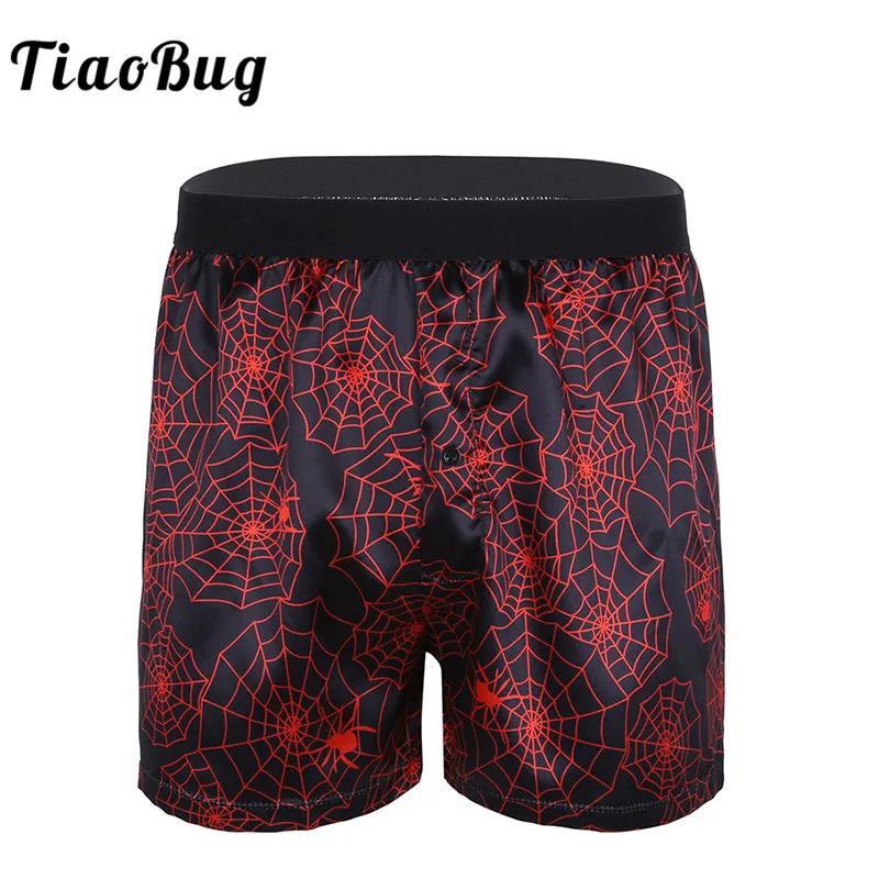 TiaoBug Men Underwear Red Fancy Spider  Print Halloween Costume