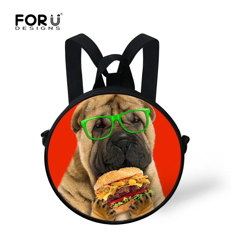 FORUDESIGNS/Милая 3d школьная сумка для детского сада с изображением собаки круглые