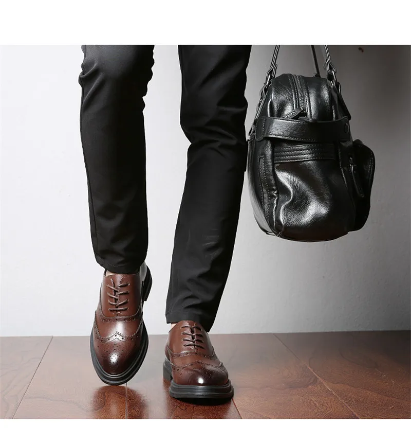 Фирменная мужская обувь Формальные Кожаные Классические Бизнес офисные туфли Для мужчин элегантный Для мужчин s острый носок платье обувь