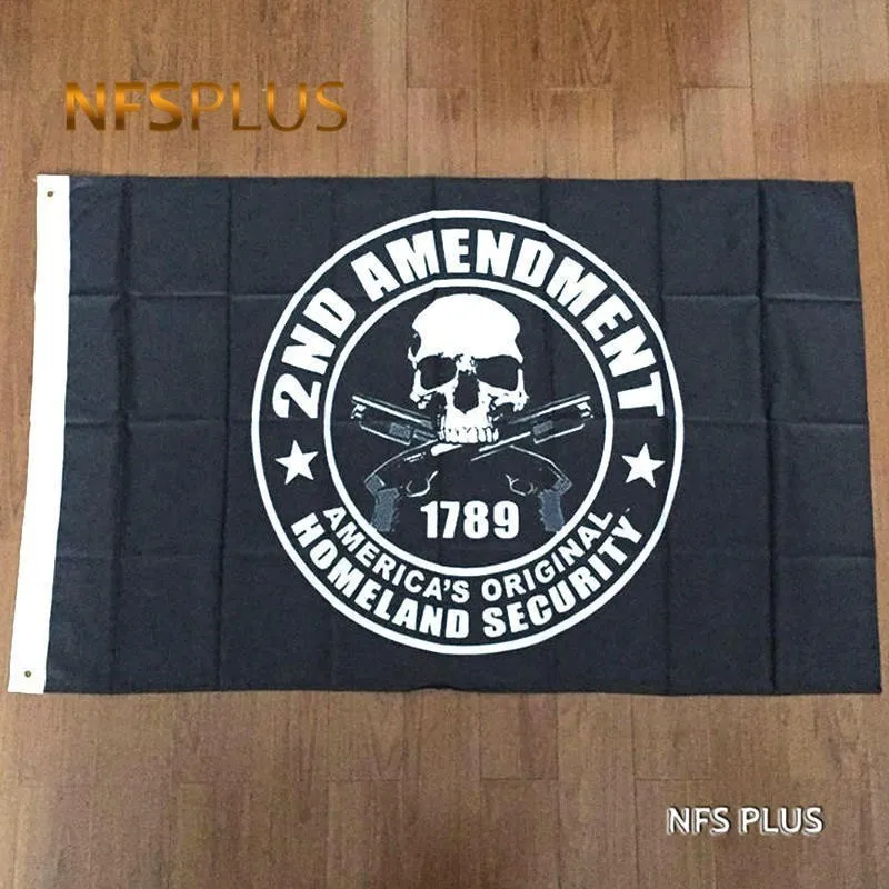 3x5 Feet American Flag 2ND Amendment America's Original Homeland Security Home Decorative US USA United States Flags and Banners