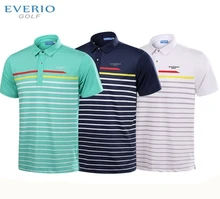 

Golf polo shirt breathable Quick Dry Golf Tee shirt short sleeve stripes sportwear 5 colors