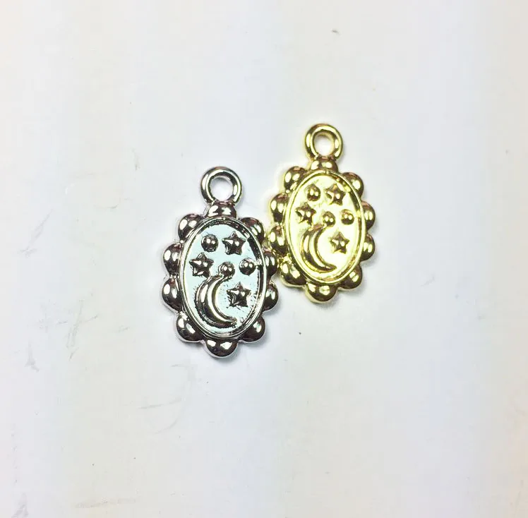 Eruifa 20 шт 15*11 мм монн и звезда монета сплав ожерелье, серьги браслет ювелирные изделия DIY ручной работы старый и Родий Серебро