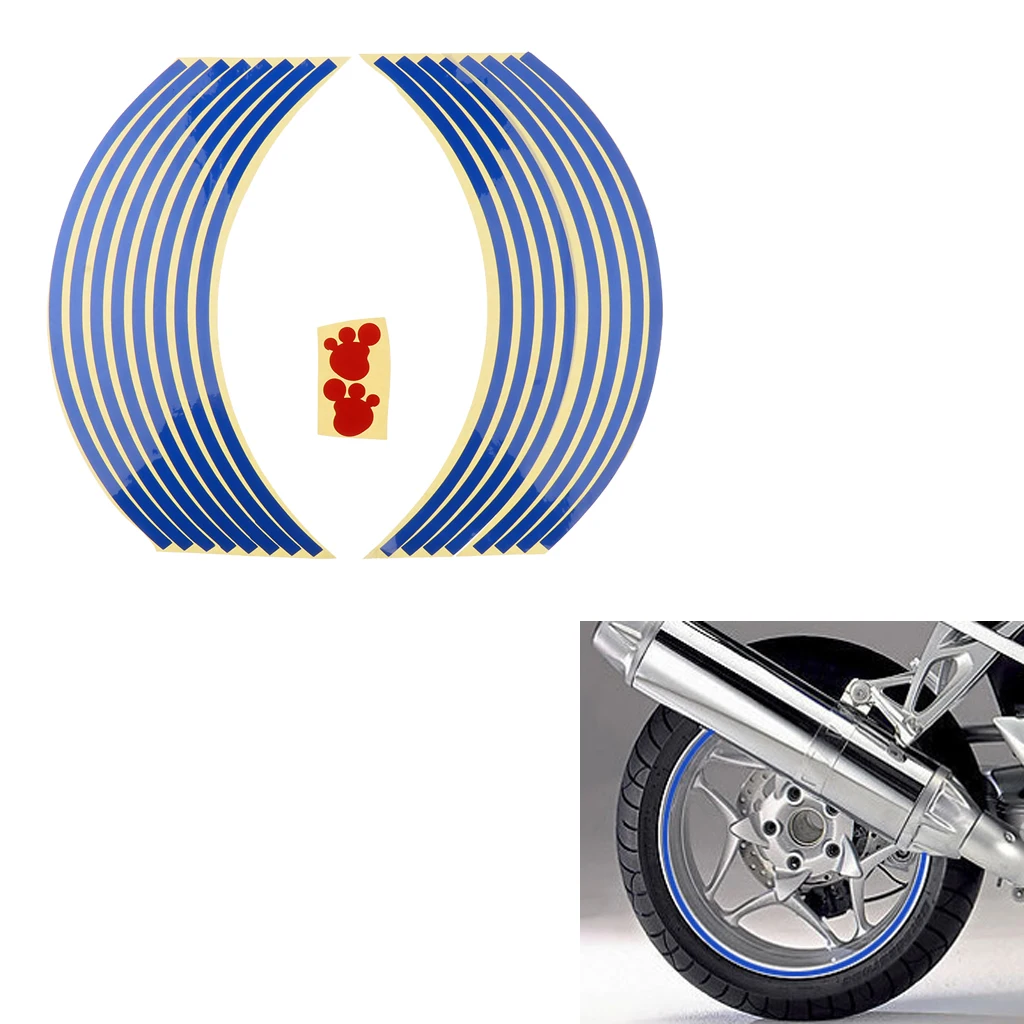 Reflective Speed Tapered Wheel Rim Tape Stripe fit Motorcycles, Cars, Trucks Glossy Vinyl - Durable And Waterproof
