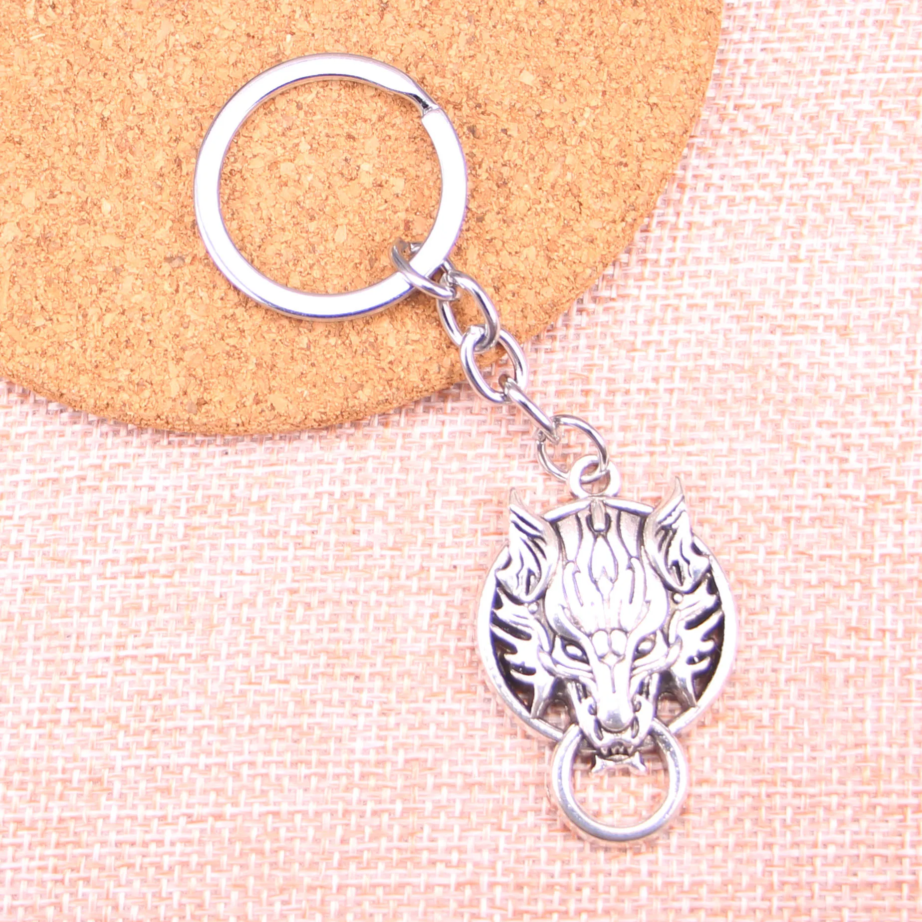 door guardian beast dragon Keychain Key Ring Metal Key Holder For Gift