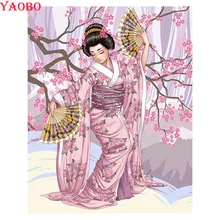 DIY фото на заказ, 5D алмазная живопись полная квадратная круглая дрель наборы для вышивки крестом мозаика Алмазная вышивка японское кимоно для женщин