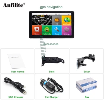 

Anfilite free shipping 7 inch HD Car Wince CE 6.0 MSB2531 GPS Navigation Bluetooth AVIN 128M 4GB Vehicle FM Truck GPS navigator