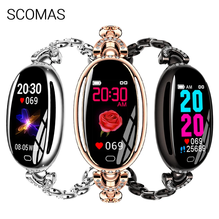 Модные женские Смарт-часы SCOMAS SE68 0 96 дюйма IPS пульсометр монитор кровяного