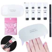 7 шт., набор для маникюра, мини-Сушилка для ногтей, гель, УФ светодиодный USB лампа, акриловый клей для наращивания ногтей, стальная ручка, набор инструментов для дизайна ногтей JI1029