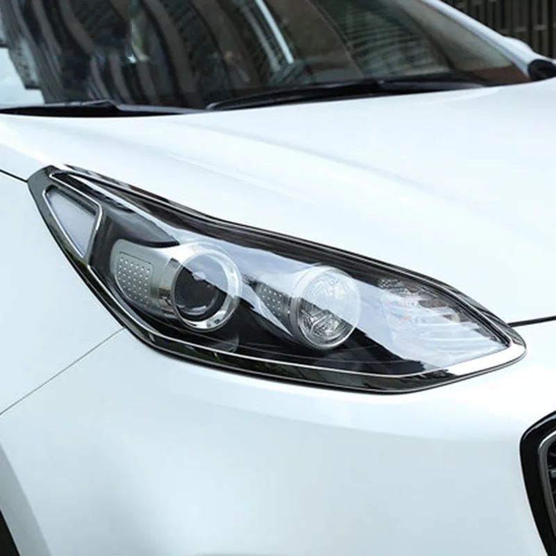 Для KIA Sportage ABS хром внешняя передняя фара Лампа фара защитная рамка крышка планки 2 шт автомобильные аксессуары