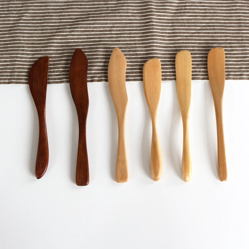 Japanese style wood butter knives jam knife natural environmental