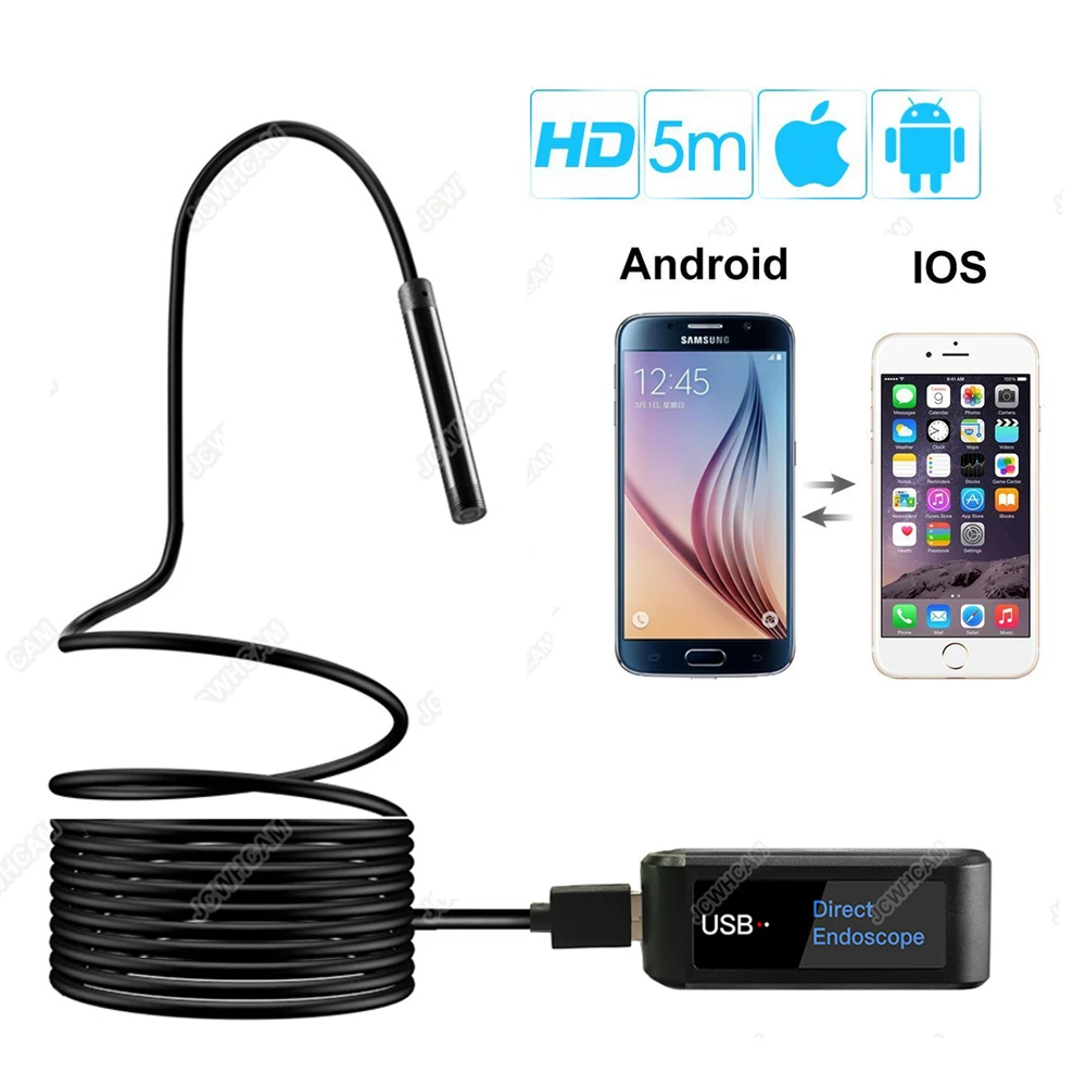 

Upgraded veision 8mm HD Direct Endoscope Camera Snake Wire Endoskop For Android Iphone Device Suitable For Any Model Endoscope