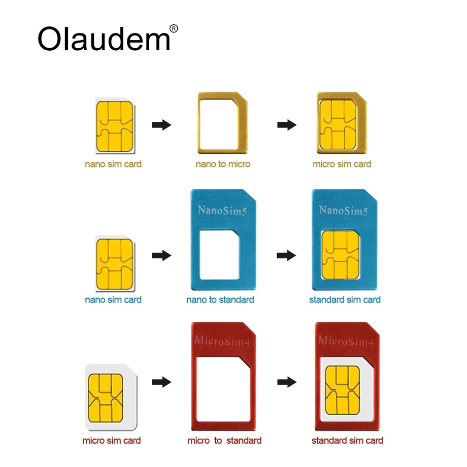 4 in 1 Nano Sim Karte Adapter + Micro Sim + Stander Sim Karte SIM Karte