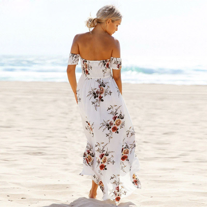 boho style white maxi dress