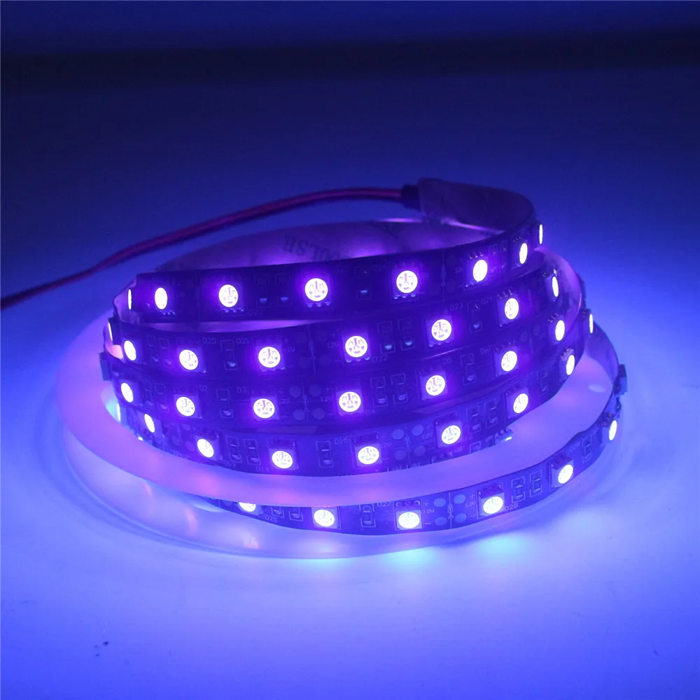 УФ светодиодная лента светильник 5050 SMD 60 светодиодов/м 395 405нм Ультрафиолетовый