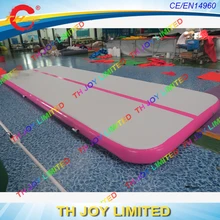 Розовый и серый цвет надувной матрац воздушный трек для Gym/прочный gymnastice обучение надувные акробатика трек для продажи