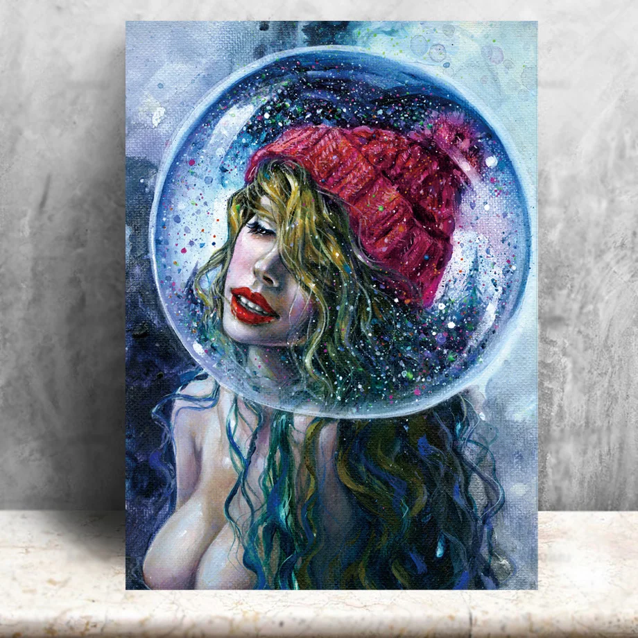 

Watercolor Bubble Woman Nordic Posters And Prints Wall Art Canvas Painting Wall Pictures For Living Room Girl Bedroom Home Decor