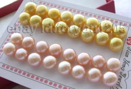

hot sell new - -hotWholesale 16pairs Natural Pink Golden Pearl Earrings!