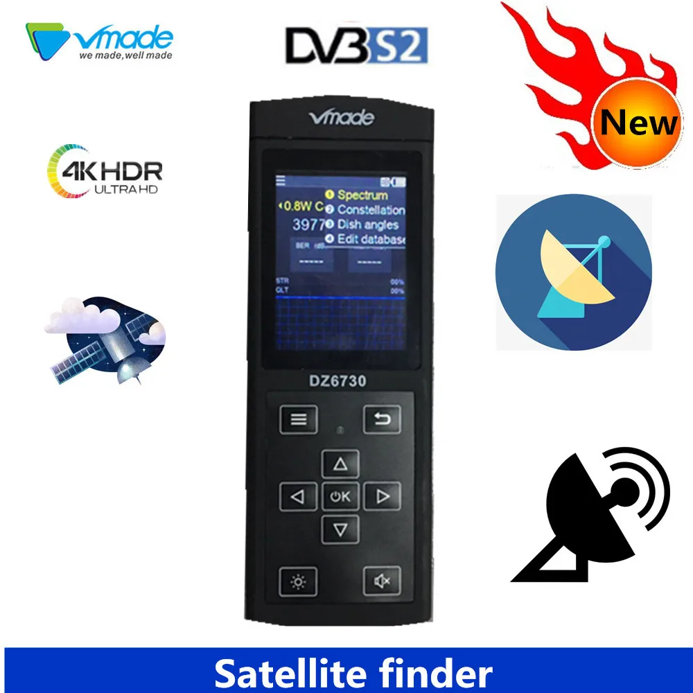 

Vmade Satellite Finder HD DVB-S2 Digital Satellite Finder High Definition Sat Finder DVB S2 Satellite Meter Satfinder 1080P