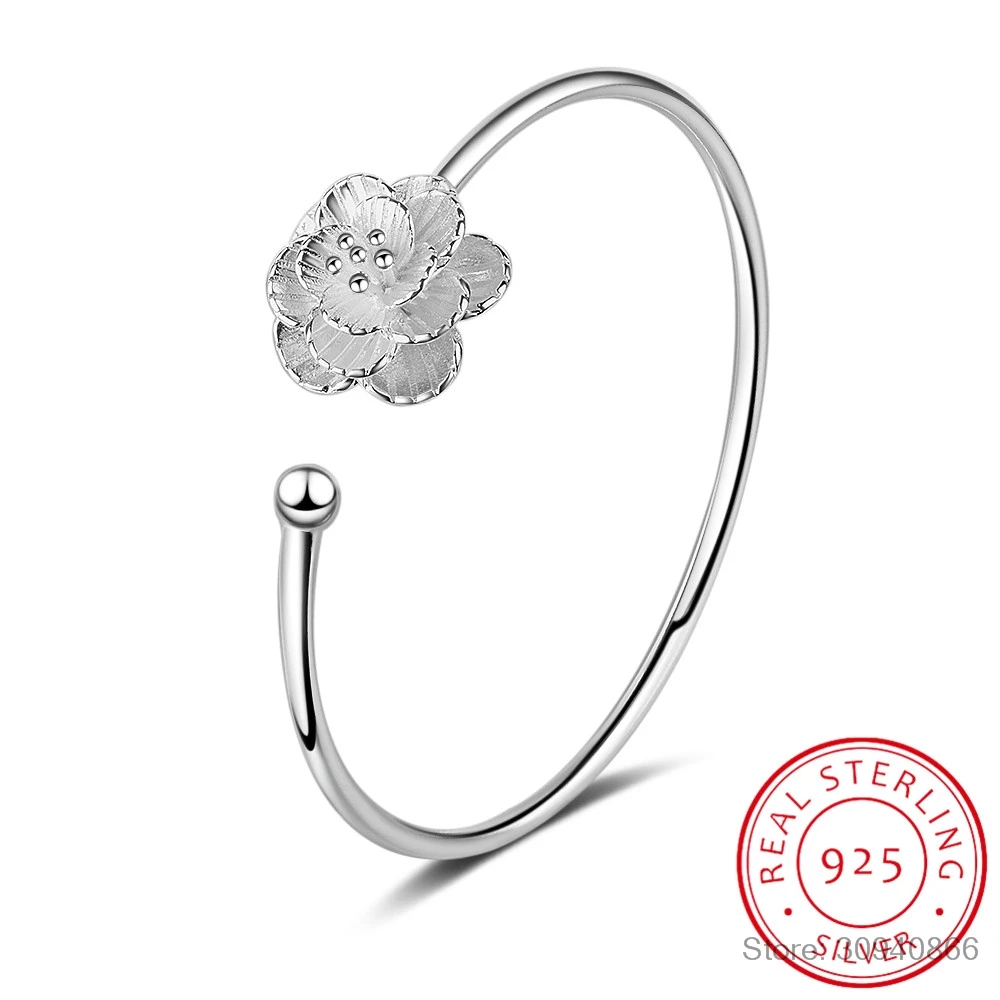 Вишневый цветок 925 стерлингового серебра разъемные браслеты для женщин pulseira серебро 925 ювелирные изделия S-B211