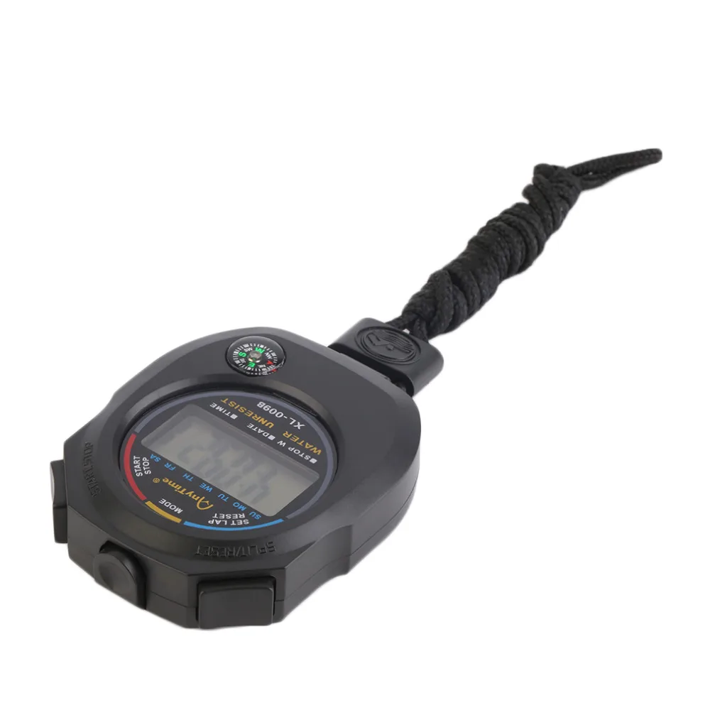 Водонепроницаемый цифровой светодиод встроенный компас хронограф с секундомером Таймер Счетчик спортивной сигнализации приспособление для бега