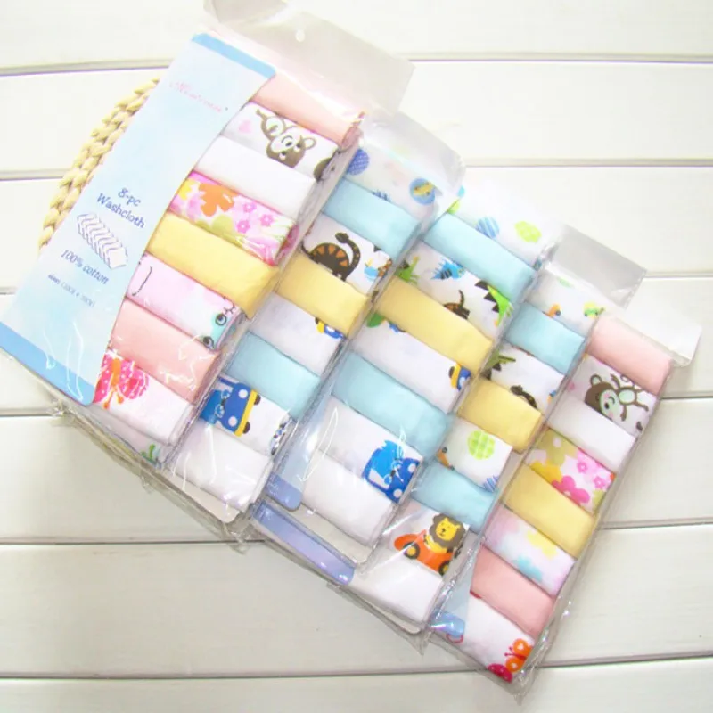 

2018 Baby Cotton Towel Newborn Print 21*21 Square Feeding Towel Children\\'s Handkerchief Towel Eight Loaded Burp Cloths