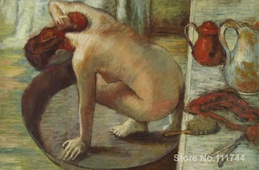 

Nude paintings Impressionist art The Tub Edgar Degas artwork handmade High quality