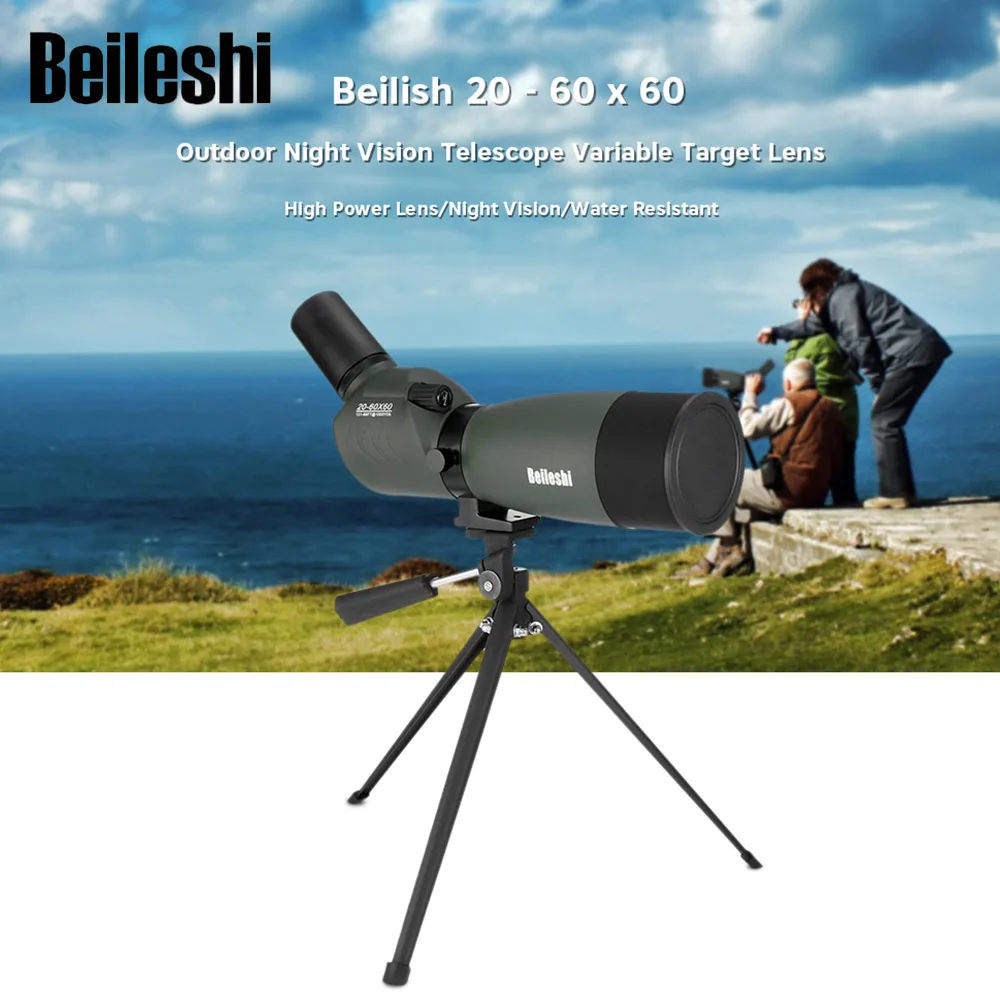 

Beilish 20 - 60 X 60 Outdoor Night Vision Monocular Telescope Variable Target Lens Waterproof Monocular For Sail Hunt And Travel