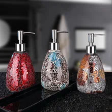 Разноцветные Круглые Стеклянные ручная бутылка для антисептика круглый дозатор для мыла Dispensador де jabon аксессуары для ванной комнаты Banheiro туалетных принадлежностей