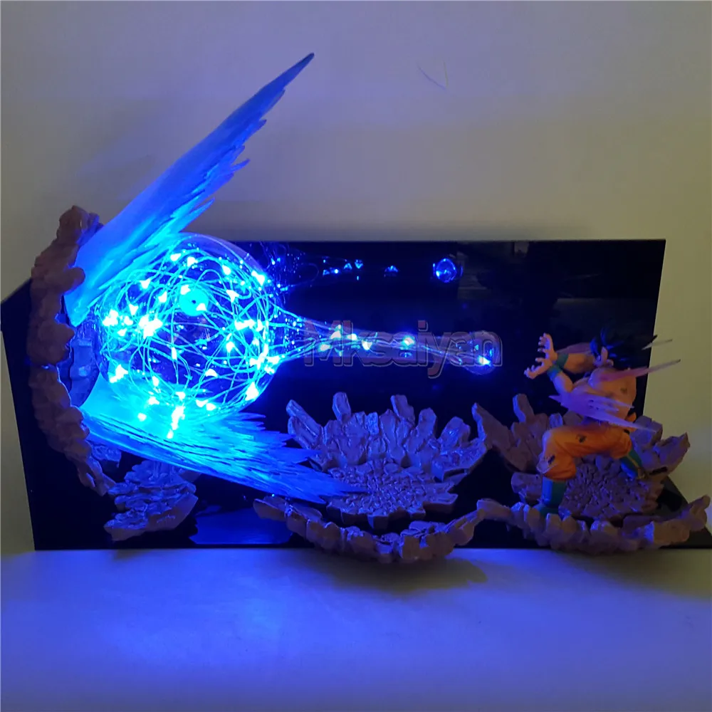 Dragon Ball Z фигурка Сон Гоку Kamehameha Сделай Сам светодиодный светильник сцена взрыва DIY
