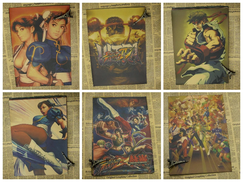 

Street Fighter Boxing Nostalgic Arcade Game Poster Decorative Painting wall sticker kraft poster