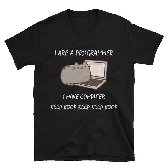 

I are programmer I make computer beep boop Unisex T-shirt Summer Short Sleeve Tops Euro Size Cotton beep boop Tees