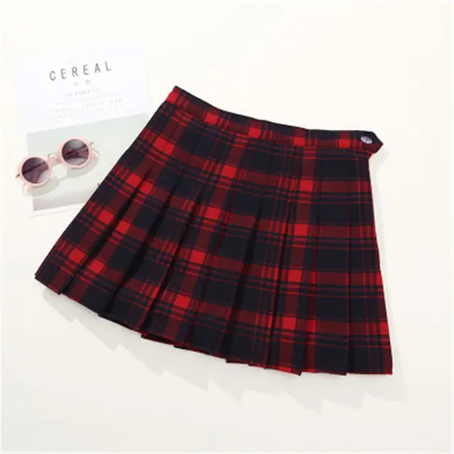 HziriP Hot Sale 2018 Summer A-Line Plaid Skirt Girls Ruched Short Skirt Costume Children Above Knee, Mini Clothing 3-10 Year old