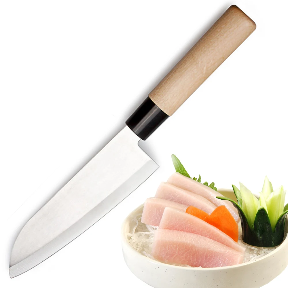 Кухонный нож Santoku 3Cr13Mov бесшовный острый из нержавеющей стали шеф-повара для рыбы