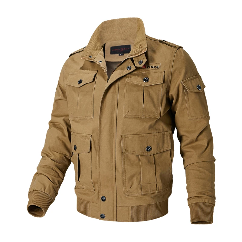Осенняя мужская куртка-бомбер в стиле милитари, хлопковое пальто в стиле ВВС сафари, армейские куртки, Мужская брендовая одежда, повседневная куртка-карго, YA039