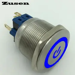 Zusen 25 мм из нержавеющей стали с подсветкой символ власти ON/OFF кнопочный переключатель (gq25f-11zet/B/12 v/s)